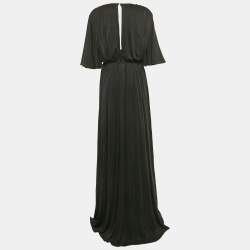 Elisabetta Franchi Black Jersey V-Neck Gown M