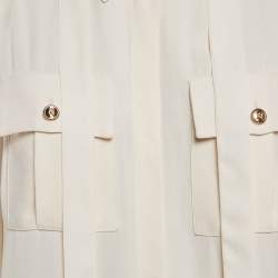 Elisabetta Franchi Cream Crepe Button Front Shirt S