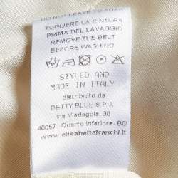 Pre Owned Elisabetta Franchi Cream Jersey Sleeveless Sheath Dress M