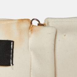 Pre Owned Elisabetta Franchi Cream Jersey Sleeveless Sheath Dress M