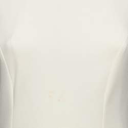 Pre Owned Elisabetta Franchi Cream Jersey Sleeveless Sheath Dress M