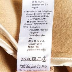 Elisabetta Franchi Beige Wool Belted Overcoat M