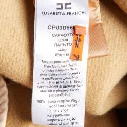 Elisabetta Franchi Beige Wool Belted Overcoat M