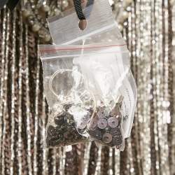 Elisabetta Franchi Mauve Sequin Embellished Tulle Flared Gown M