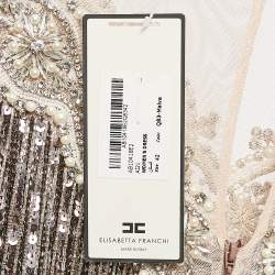 Elisabetta Franchi Mauve Sequin Embellished Tulle Flared Gown M