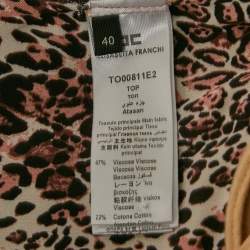 Pre Owned Elisabetta Franchi Orange Satin Strappy Bustier Top S