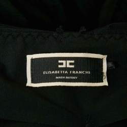Pre Owned Elisabetta Franchi Black Tulle Ruched Strapless Top S