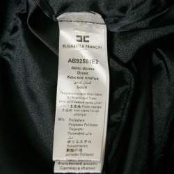 Pre Owned Elisabetta Franchi Black Starts Print Jersey One Shoulder Midi Dress M