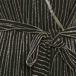 Pre Owned Elisabetta Franchi Black Embellished Crepe Mini Wrap Dress M