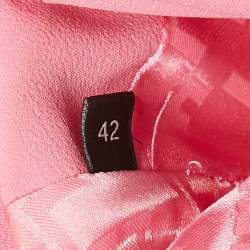 Pre Owned Elisabetta Franchi Pink Crepe Double Breasted Mini Blazer Dress M