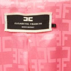Pre Owned Elisabetta Franchi Pink Crepe Double Breasted Mini Blazer Dress M