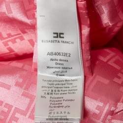 Pre Owned Elisabetta Franchi Pink Crepe Double Breasted Mini Blazer Dress M