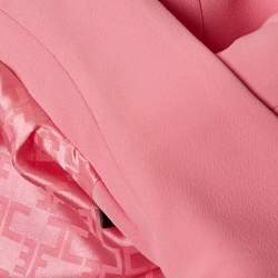 Pre Owned Elisabetta Franchi Pink Crepe Double Breasted Mini Blazer Dress M