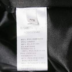 Pre Owned Elisabetta Franchi Black Nylon Ruffle Detail Short Dress M