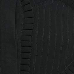 Pre Owned Elisabetta Franchi Black Nylon Ruffle Detail Short Dress M