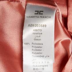 Pre Owned Elisabetta Franchi Peachy Pink Crepe Mini Dress M