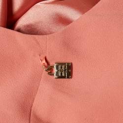 Pre Owned Elisabetta Franchi Peachy Pink Crepe Mini Dress M