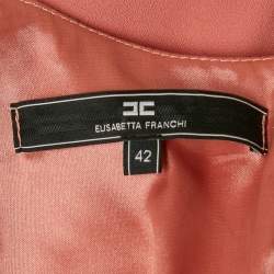 Pre Owned Elisabetta Franchi Peachy Pink Crepe Mini Dress M