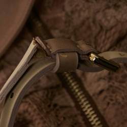 Pre Owned Elisabetta Franchi Caramel Brown Satin Lace Overlay Belted Short Dress M