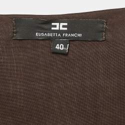 Elisabetta Franchi Brown Jersey Ruche Mini Dress S