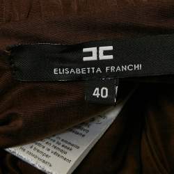 Elisabetta Franchi Brown Jersey Ruche Mini Dress S