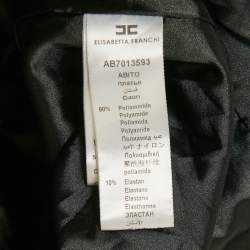 Pre Owned Elisabetta Franchi Black Nylon Draped One-Shoulder Midi Dress M