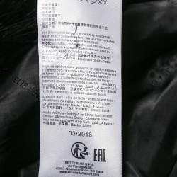 Pre Owned Elisabetta Franchi Black Synthetic Asymmetric Fur Collar Detail Coat M