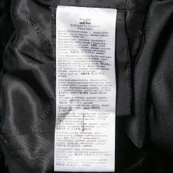 Pre Owned Elisabetta Franchi Black Synthetic Asymmetric Fur Collar Detail Coat M