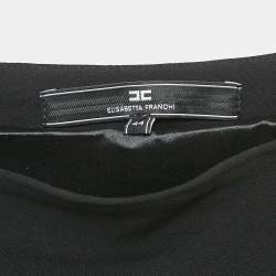 Pre Owned Elisabetta Franchi Black Crepe Pleated Midi Dress M