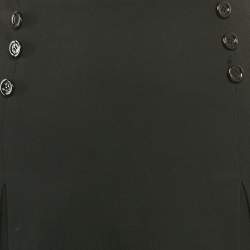 Pre Owned Elisabetta Franchi Black Crepe Pleated Midi Dress M