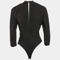 Elisabetta Franchi Black Jersey Cut-Out Bodysuit S