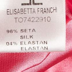Elisabetta Franchi Red Silk Pleated Strapless Top M