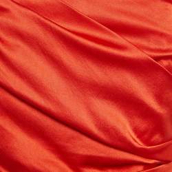 Elisabetta Franchi Red Silk Pleated Strapless Top M