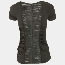 Elisabetta Franchi Black Jersey Ruched Top S