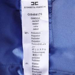 Elisabetta Franchi Blue Crepe Double Breasted Blazer S