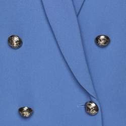 Elisabetta Franchi Blue Crepe Double Breasted Blazer S