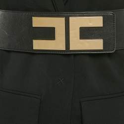 Elisabetta Franchi Black Belted Sleeveless Coat S
