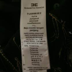 Pre Owned Elisabetta Franchi Black Embellished Crepe Detachable Top Jumpsuit S