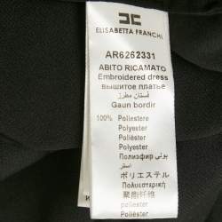 Pre Owned Elisabetta Franchi Black Beaded Chiffon Lace-Up Mini Dress L