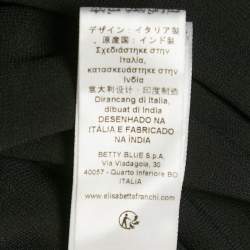 Pre Owned Elisabetta Franchi Black Beaded Chiffon Lace-Up Mini Dress L