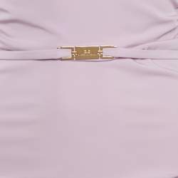 Pre Owned Elisabetta Franchi Light Purple Gabardine Waist Detail Sleeveless Mini Dress S