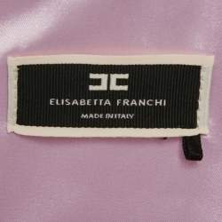 Pre Owned Elisabetta Franchi Light Purple Gabardine Waist Detail Sleeveless Mini Dress S