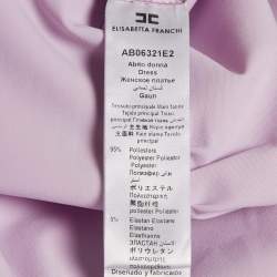 Pre Owned Elisabetta Franchi Light Purple Gabardine Waist Detail Sleeveless Mini Dress S