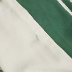 Elisabetta Franchi Green/Cream Printed Crepe Jumpsuit S