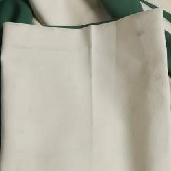 Elisabetta Franchi Green/Cream Printed Crepe Jumpsuit S