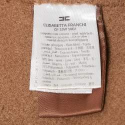 Elisabetta Franchi Beige Felt Wool Double Breasted Coat M