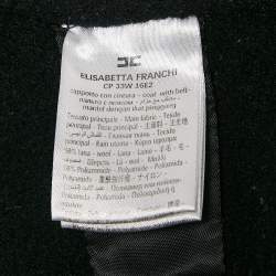 Pre Owned Elisabetta Franchi Black Wool Felt Double Breasted Coat M