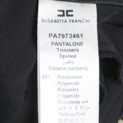 Pre Owned Elisabetta Franchi Black Crepe Lace-Up Skinny Pants L