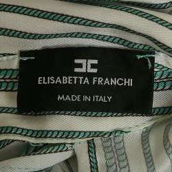 Elisabetta Franchi Blue/White Striped Crepe Detachable Jumpsuit S