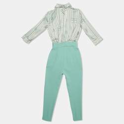 Elisabetta Franchi Blue/White Striped Crepe Detachable Jumpsuit S